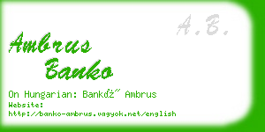 ambrus banko business card